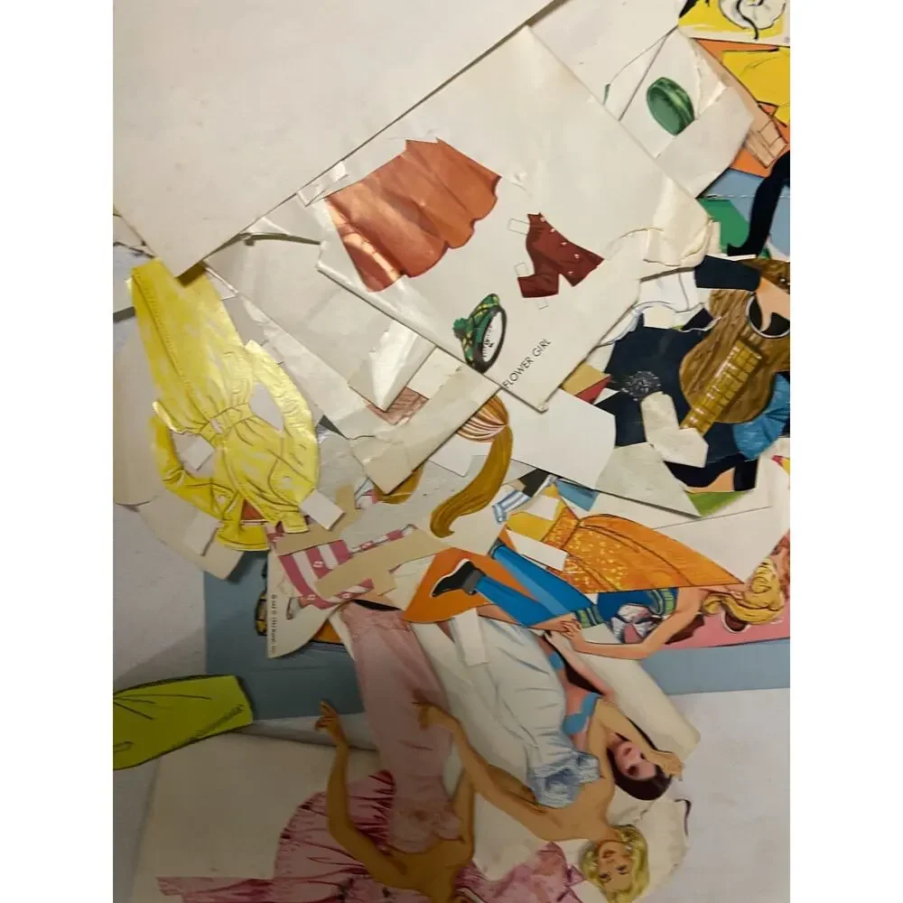 Vintage 1963 Barbie Ken Midge Paper Dolls Book Whitman Costumes Cut Out Set